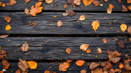 Naklejka premium wood texture background that captures the essence of autumn, with warm, earthy tones and perhaps a hint of fallen leaves