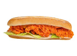Chicken Submarine Isolated, Zinger Combo Sandwich