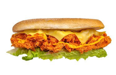 Chicken Submarine Isolated, Zinger Combo Sandwich