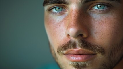 Fototapeta premium A man with a beard and blue eyes