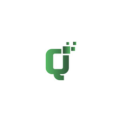 Q letter technology logo