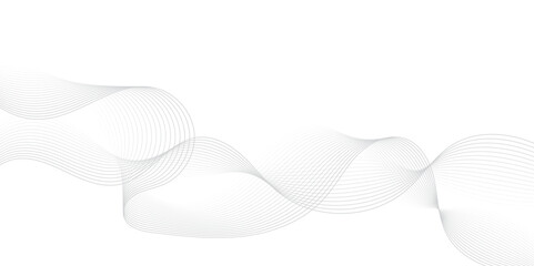 Gray and white abstract background with flowing particles. Digital future technology concept. Abstract white paper wave background and abstract gradient and white wave curve lines.