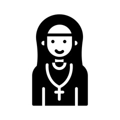 Vector solid black icon for Christian