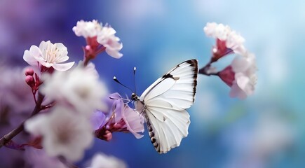 Beautiful Butterfly Amidst Pink Flowers in Nature's Garden