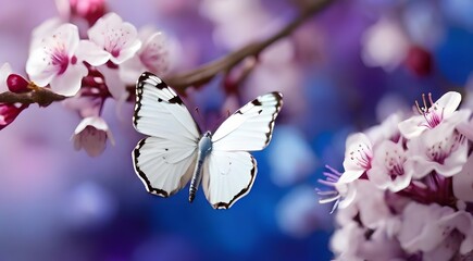 Beautiful Butterfly Amidst Pink Flowers in Nature's Garden