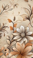 Floral Vintage Seamless Pattern: A charming vintage-inspired seamless pattern featuring delicate flowers and leaves, perfect for adding a touch of nature-inspired beauty to your designs