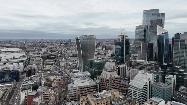 Walkie talkie building London.city skyline in background UK drone,aerial