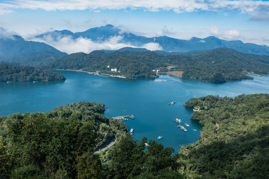 View of Sun Moon Lake from Ci&rsquo;en Pagoda, Taiwan