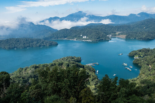 View of Sun Moon Lake from Ci&rsquo;en Pagoda, Taiwan