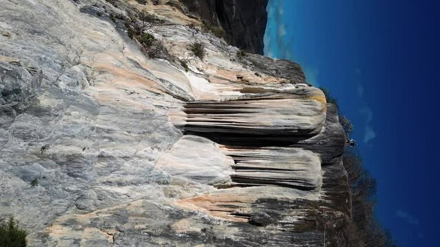 Aerial view of Hierve El Agua Waterfall in Mexico during daytime.