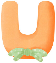 Ribbon with Alphabet letter U