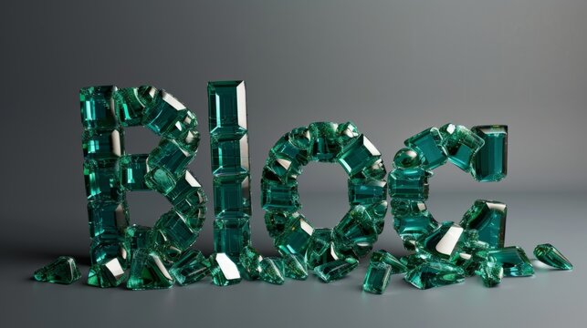 Emerald Crystal Blog concept creative art poster.