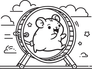 Hamster hand drawn illustration
