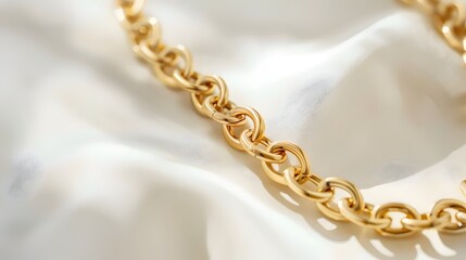 Elegant Gold Chain on Silky Fabric