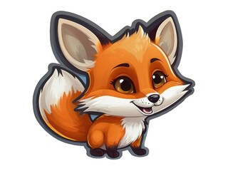 Obraz premium Cute cartoon fox isolated on a white background. Vector illustration.