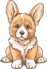 Chubby Adorable Puppy Dog with Playful Expression