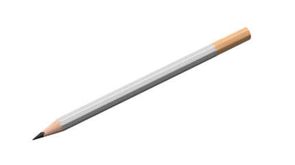 Wooden-tip Pencil on White Background. On a White or Clear Surface PNG Transparent Background..