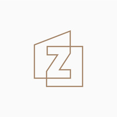 z Letter House Monogram Home mortgage architect architecture logo vector icon illustration - 762963999