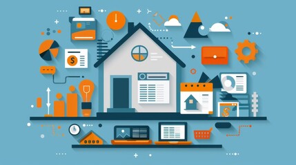 House Surrounded by Various Devices and Gadgets