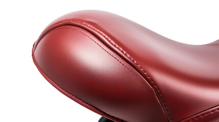 Close Up of a Red Motorcycle Seat. On a White or Clear Surface PNG Transparent Background..