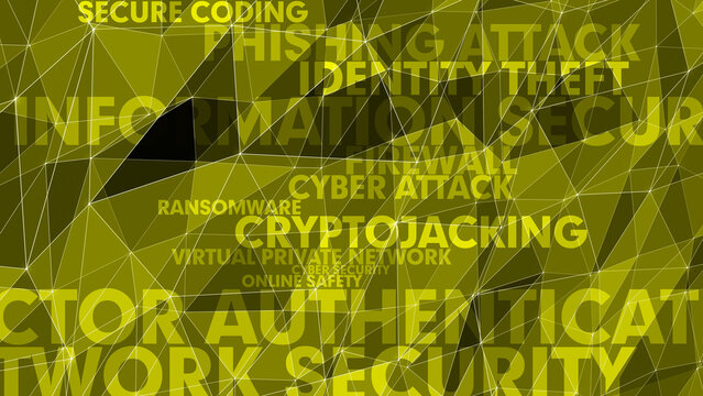 Lettering connected lines of secure technology safeguarding against cyber threats and ensuring user authentication, network security, and data privacy