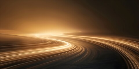 Mesmerizing Curves of Glowing Light in a Dreamlike Desert Landscape