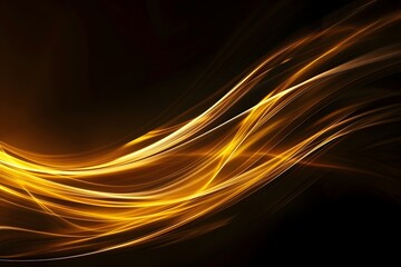 Mesmerizing Waves of Luminous Golden Energy Cascading Across a Darkened Backdrop