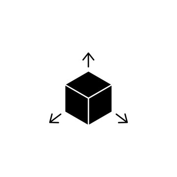 three dimensional concept line icon. Simple element illustration. three dimensional concept outline symbol design.