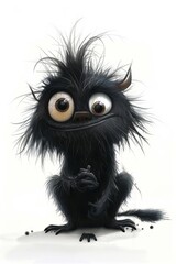 Black Furry Creature With Big Eyes