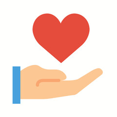 This heart giving logo is a logo full of love for one's lover, suitable for anywhere