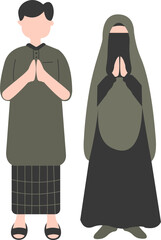 Muslim Couple With Greeting Pose