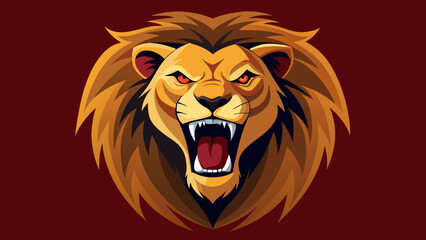 Powerful Angry Lion Roaring Dynamic Vector Illustration