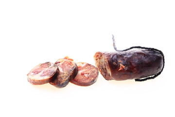Sausages on a white background