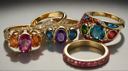 Rainbow Delight: Arrange jewelry in a rainbow pattern. generative.ai