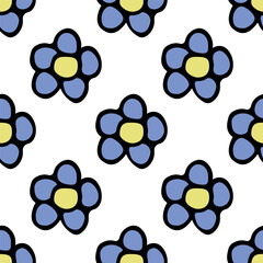 Summer seamless pattern with flowers doodle for decorative print, wrapping paper, greeting cards, wallpaper and fabric