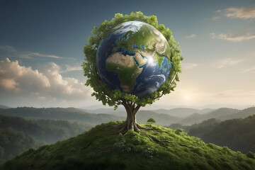 A concept of earth environment day - obrazy, fototapety, plakaty