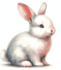 Obraz premium watercolor bunny isolated on on white background