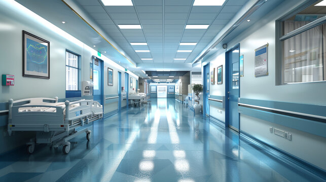 A sterile hospital room equipped with medical beds, monitors, and IV stands, ready to provide comfort and care to patients in need. 