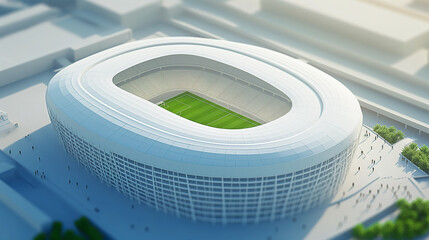 White round 3D stadium on white surface