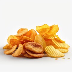 potato chips isolated on white