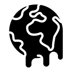 Obraz premium Melting globe planet earth warming environment concept icon