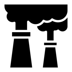 Chimneys or tubes with smoke icon