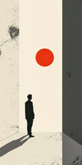 Minimalist abstract illustration inspired in contemporary advertising campaigns