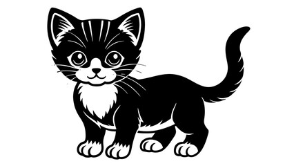 Fototapeta na wymiar Adorable Feline Delight Vector Illustration of a Cute Kitty
