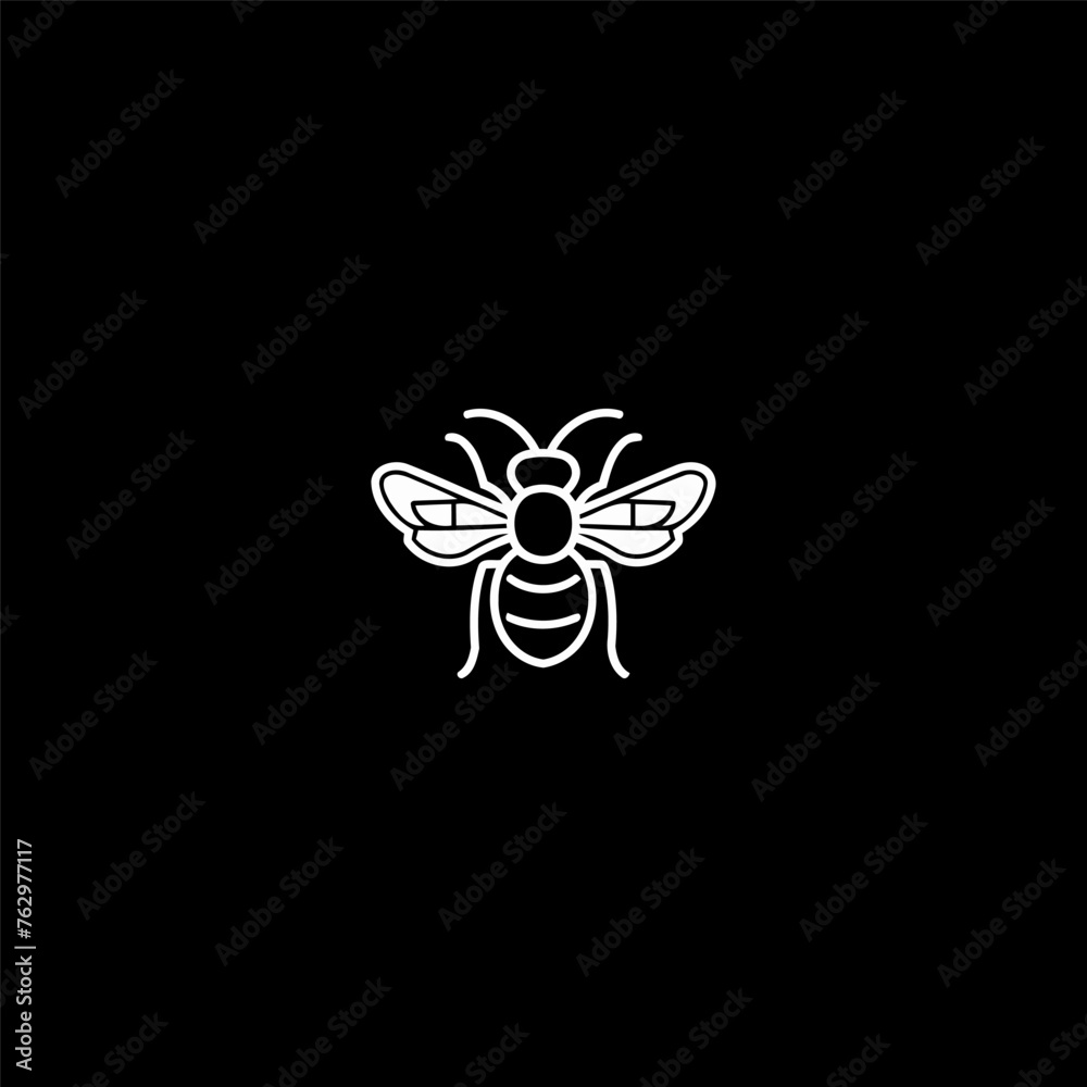 Poster honey bee logo design vector template