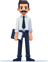 office supervisor illustration character image in work clothes,png