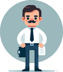 office supervisor illustration character image in work clothes,png
