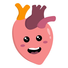 Cute Human Internal Organs Character. Vector Illustration.