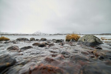 small island in the sea - obrazy, fototapety, plakaty