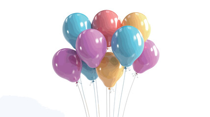 a group of colorful balloons with different colors on them.